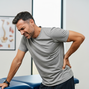 Chiropractor in West Melbourne adjusting patient's lower back