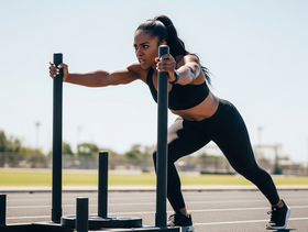 Athlete working out during strength training